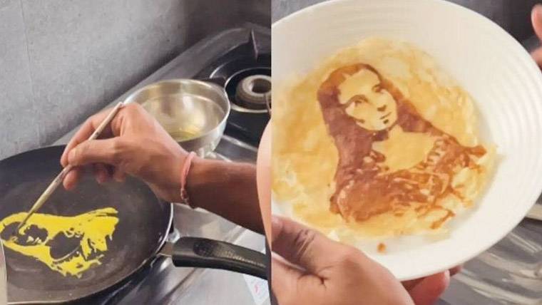 Omelette in the shape of Mona Lisa goes viral on social media