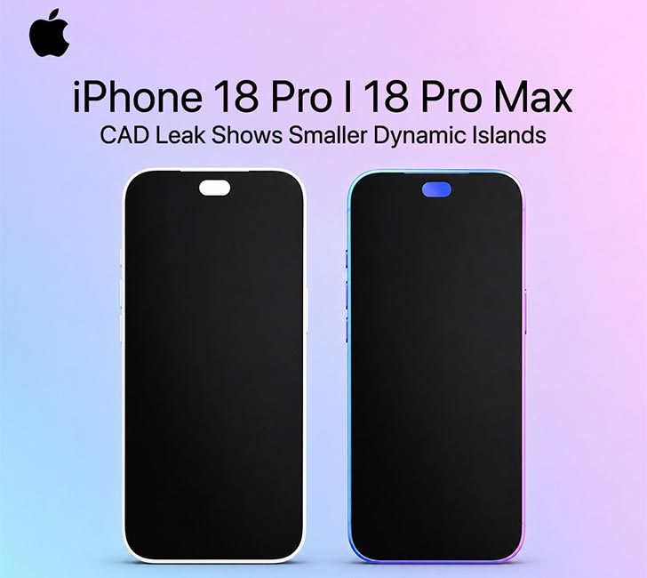 iPhone 18 Pro and Pro Max Leaked CAD Renders Show a Smaller Dynamic Island