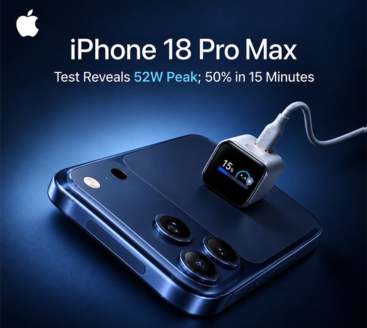 Apple iPhone 18 Pro Max Hits 52W Charging, Fastest Input Ever Recorded on iPhone